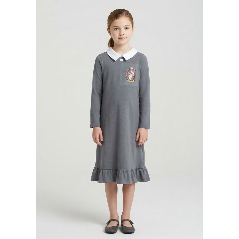 Harry Potter Gryffindor Girls Fleece Nightgown Gray Ruffle Hem Size 18/20